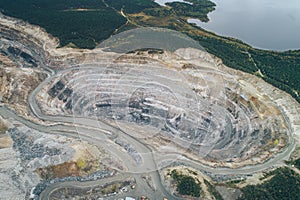 Opencast Mining Quarry Aerial View