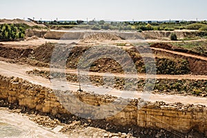 Opencast mining quarry landscape