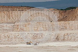 Opencast mining quarry. Stone quarry