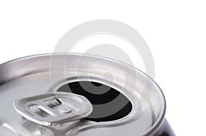 Opened aluminum can for soft drinks