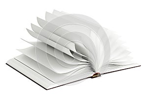 Opened blank book, 3D rendering