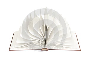 Opened blank book, template. 3D rendering