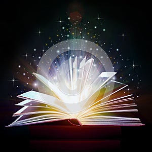 Opened Book With colored  highlights