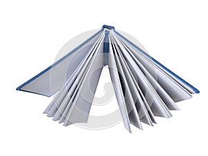 Opened book, cut out isolated