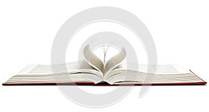 Opened book with heart