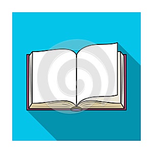 Opened book icon in flat style isolated on white background. Books symbol stock vector illustration.