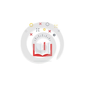 Opened book icon and logo