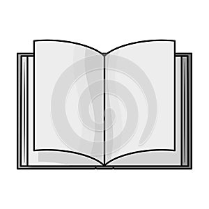 Opened book icon in monochrome style isolated on white background. Books symbol stock vector illustration.