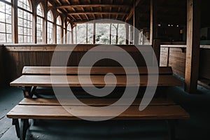An opened book on a wooden bench