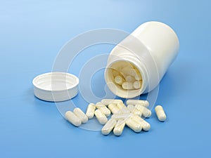 Opened bottle acidophilus capsules