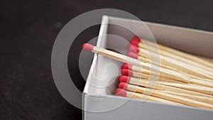 Opened box of matches. Conceptual idea.