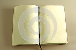 Opened business notebook