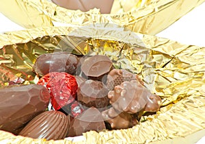 Opened chocolate Easter Egg