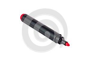 Opened clean plastic felt-tip pen red color for drawing isolated on white
