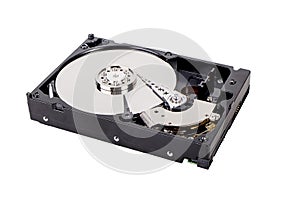 Opened Computer Hard Drive, Isolated