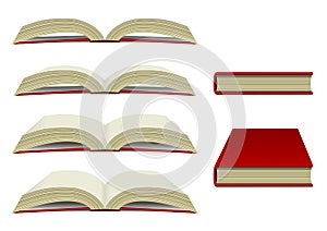 Opened / crosed blank book illustration set