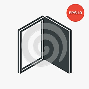 Opened door icon. Vector illustration in flat style.