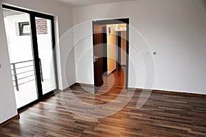 Opened door in a new house