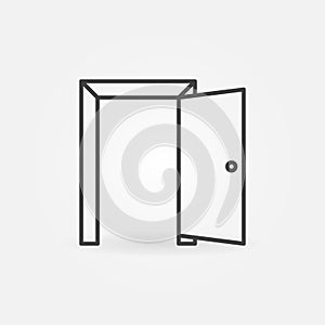 Opened Door vector thin line concept icon or symbol