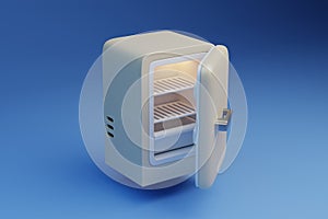 Opened empty refrigerator