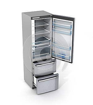 opened empty refrigerator