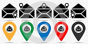 Opened envelope icon in location set. Simple glyph, flat illustration element of web, minimalistic theme icons