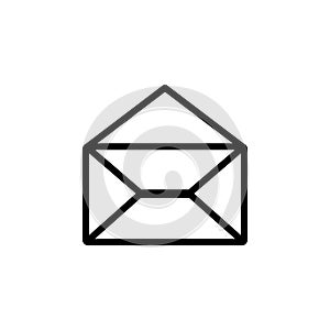 Opened envelope icon. Simple thin line, outline vector of Web icons for UI and UX, website or mobile application