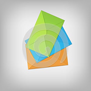 Opened envelope,multicolored envelopes. vector illustration