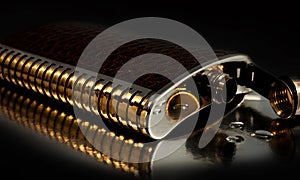 Opened flask and some liquid drops