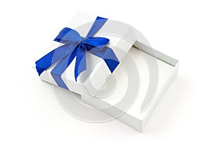 Opened gift with blue bow