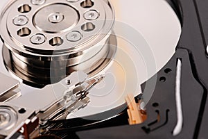 opened hard disk drive
