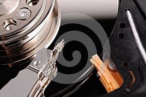 opened hard disk drive