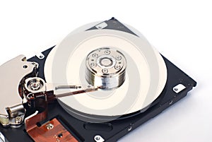 Opened hard disk drive