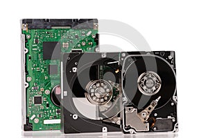 Opened hard disk drives