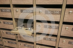 Opened Locker MailBoxes postal for keep your information, bills,postcard,mails etc, condominium mailbox regulations