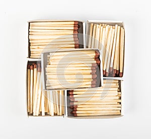 Opened Matchboxes with Brown Matches