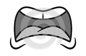 Opened mouth comic groovy grimace