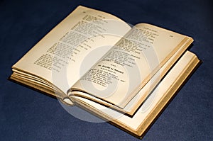 Opened old book