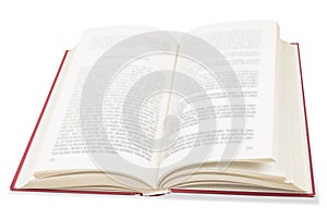 Opened old book on the white background.