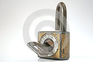 Opened padlock isolated