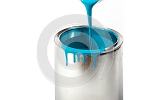 Opened paint bucket with dripping