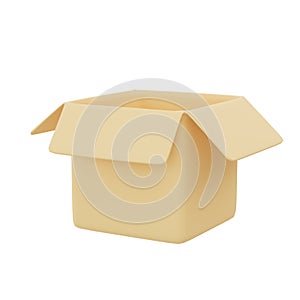 opened parcel boxesd, shopping and delivery object collection, 3d rendering