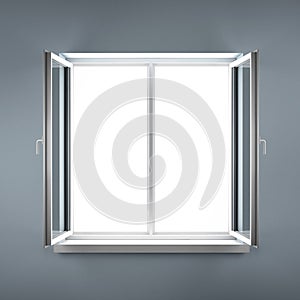 Opened plastic window.