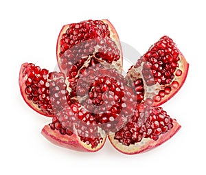 Opened pomegranate fruit isolated