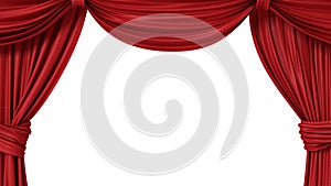 Opened red theatrical curtain