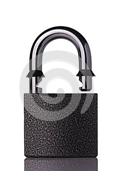 Opened secure padlock