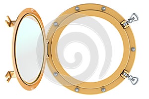 Opened Ship Porthole, 3D rendering