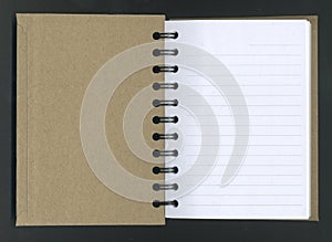 Opened Spiral Notebook.