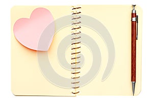 Opened spiral notebook