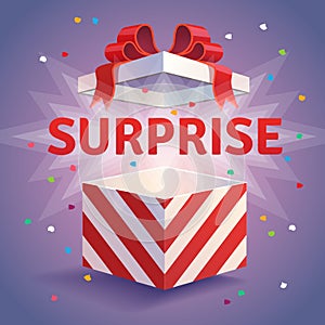 Opened surprise gift box